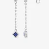 Boucles d'oreilles pendantes argent rhodié 925 ‰ et oxyde de zirconium bleu et blanc SO OR