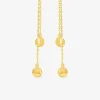 Boucles d'oreilles pendantes et motifs pastilles or jaune 750 ‰ SO OR