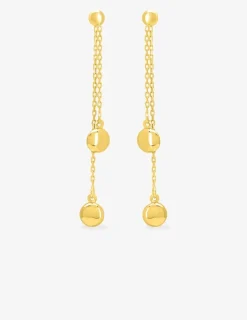 Boucles d'oreilles pendantes et motifs pastilles or jaune 750 ‰ SO OR