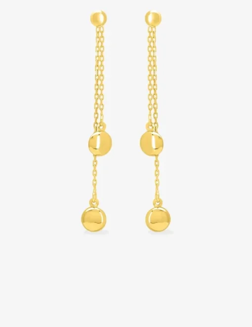 Boucles d'oreilles pendantes et motifs pastilles or jaune 750 ‰ SO OR