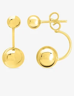 Boucles d'oreilles pendantes boules or jaune 750 ‰ SO OR