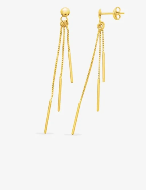 Boucles d'oreilles pendantes fantaisie or jaune 750 ‰ SO OR