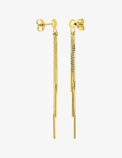 Boucles d'oreilles pendantes fantaisie or jaune 750 ‰ SO OR