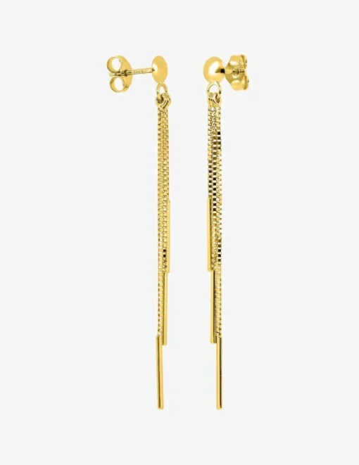 Boucles d'oreilles pendantes fantaisie or jaune 750 ‰ SO OR