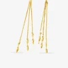 Boucles d'oreilles pendantes fantaisie 3 brins or jaune 750 ‰ SO OR