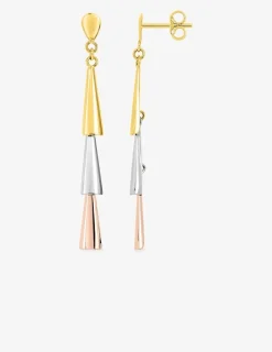 Boucles d'oreilles pendantes 3 ors 750 ‰ SO OR
