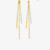Boucles d'oreilles pendantes 3 ors 750 ‰ chaînes et motifs SO OR
