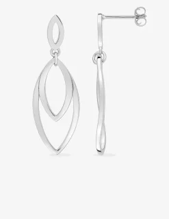 Boucles d'oreilles pendantes motif ovale argent 925‰ SO OR