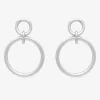 Boucles d'oreilles pendantes rondes en argent 925‰ rhodié SO OR