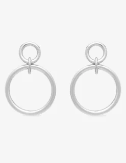 Boucles d'oreilles pendantes rondes en argent 925‰ rhodié SO OR