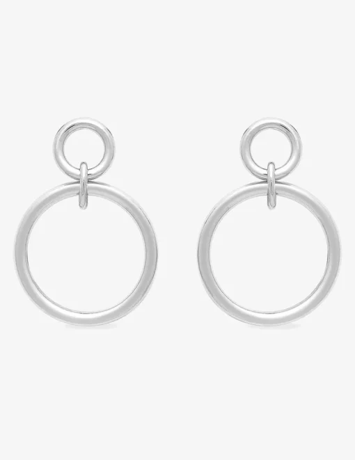 Boucles d'oreilles pendantes rondes en argent 925‰ rhodié SO OR