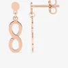 Boucles d'oreilles pendantes motif infini plaqué or rose SO OR