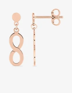 Boucles d'oreilles pendantes motif infini plaqué or rose SO OR