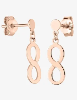 Boucles d'oreilles pendantes motif infini plaqué or rose SO OR
