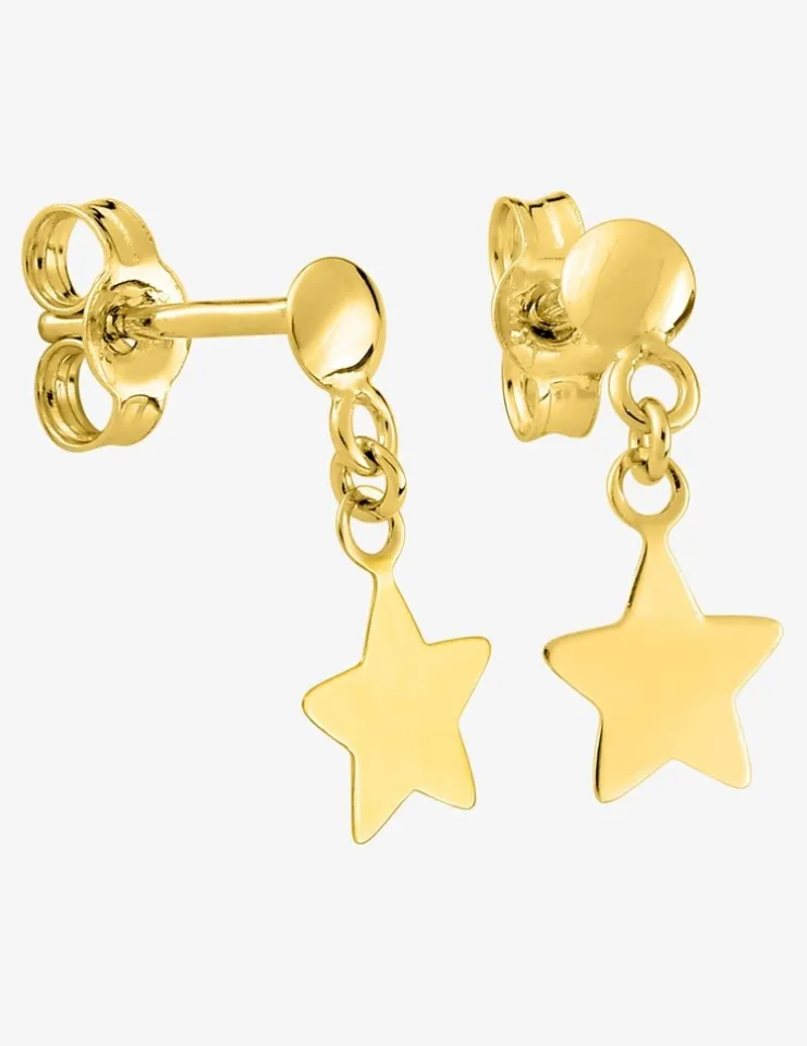 Boucles d'oreilles pendantes motif étoile or jaune 375 ‰ SO OR