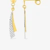 Boucles d'oreilles pendantes or jaune 375 ‰ et rhodium SO OR