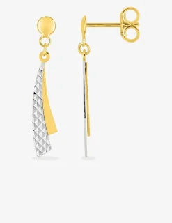 Boucles d'oreilles pendantes or jaune 375 ‰ et rhodium SO OR