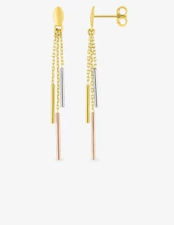 Boucles d'oreilles pendantes or jaune, rose 375 ‰ et rhodium SO OR