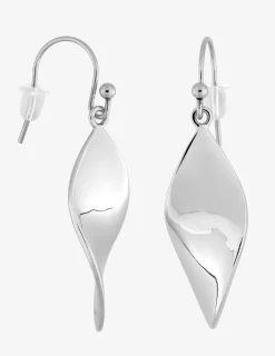 Boucles d'oreilles pendantes feuille acier SO OR
