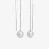 Boucles d'oreilles pendantes boule en argent 925‰ rhodié SO OR