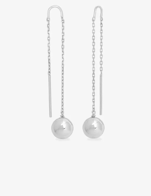 Boucles d'oreilles pendantes boule en argent 925‰ rhodié SO OR
