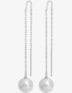Boucles d'oreilles pendantes boule en argent 925‰ rhodié SO OR