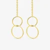 Boucles d'oreilles pendantes chaîne forçat 2 anneaux 10 mm et 15 mm plaqué or SO OR