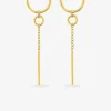 Boucles d'oreilles pendantes chaîne forçat et bâton 15 mm plaqué or SO OR