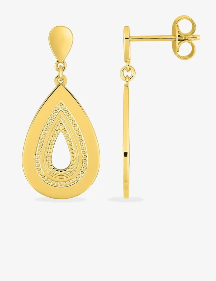 Boucles d'oreilles pendantes plaquées or SO OR