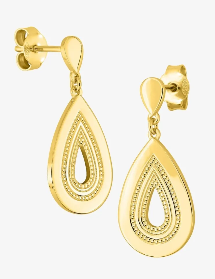 Boucles d'oreilles pendantes plaquées or SO OR