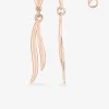 Boucles d'oreilles pendantes lignes courbées plaqué or rose SO OR