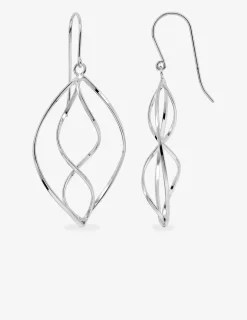 Boucles d'oreilles pendantes feuille en argent 925‰ rhodié SO OR