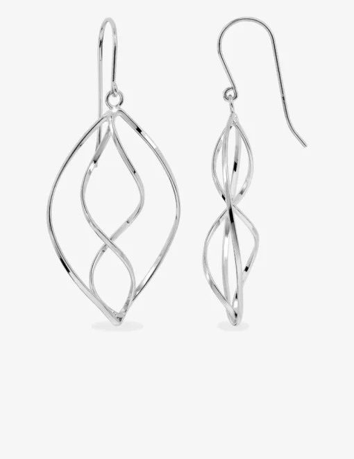 Boucles d'oreilles pendantes feuille en argent 925‰ rhodié SO OR