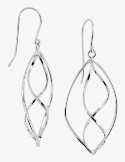 Boucles d'oreilles pendantes feuille en argent 925‰ rhodié SO OR