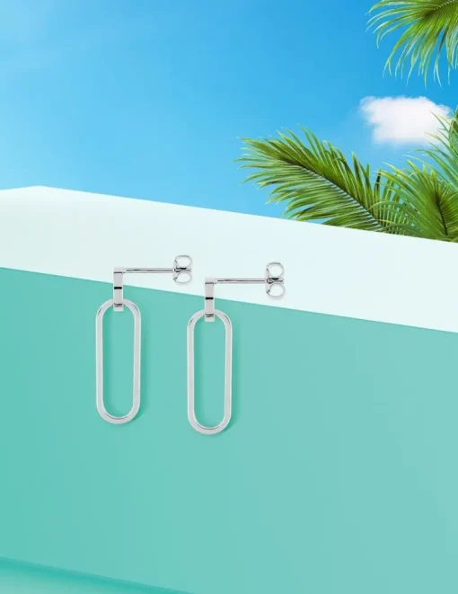 Boucles d'oreilles pendantes, argent 925 ‰ rhodié SO OR