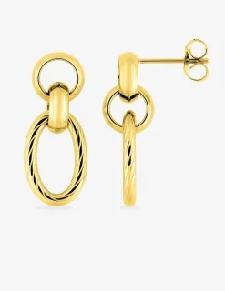 Boucles d'oreilles pendantes en acier doré SO OR