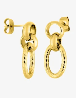 Boucles d'oreilles pendantes en acier doré SO OR