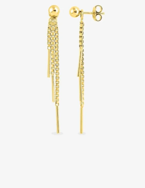 Boucles d'oreilles pendantes plaqué or SO OR