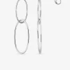 Boucles d'oreilles pendantes or blanc 375 ‰ anneaux entrelacés SO OR