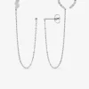 Boucles d'oreilles pendantes avec chaine et anneau ondulé SO OR