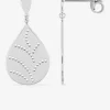 Boucles d'oreilles pendantes argent 925 ‰ rhodié en goutte et motif percé SO OR