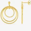 Boucles d'oreilles pendants multi-anneaux en plaqué or SO OR