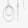 Boucles d'oreilles pendantes en argent 925 ‰ rhodié, motifs ovales SO OR