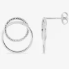 Boucles d'oreilles pendantes en argent 925 ‰ rhodié, anneaux entrelacés SO OR