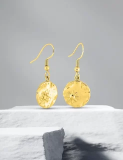 Boucles d'oreilles pendantes et crochet en acier doré SO OR