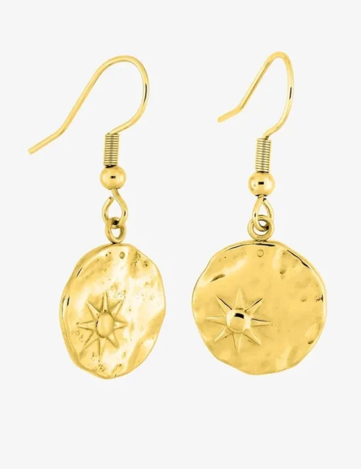 Boucles d'oreilles pendantes et crochet en acier doré SO OR