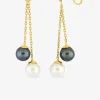 Boucles d'oreilles pendantes or jaune 375‰ et perle 5mm SO OR