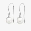 Boucles d'oreilles pendantes perles de culture eau douce argent rhodié 925‰ SO OR