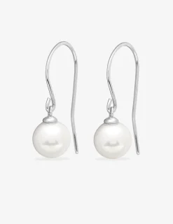 Boucles d'oreilles pendantes perles de culture eau douce argent rhodié 925‰ SO OR