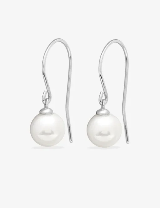 Boucles d'oreilles pendantes perles de culture eau douce argent rhodié 925‰ SO OR